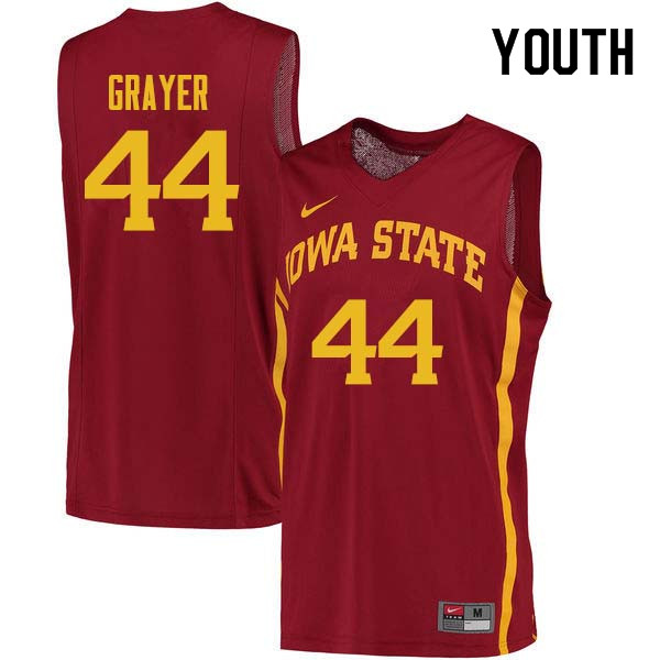 Youth #44 Jeff Grayer Iowa State Cyclones College Basketball Jerseys Sale-Cardinal